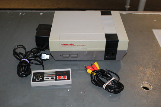 Nintendo Entertainment System (NES) Console With wires and controller