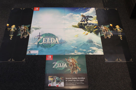 Legend of Zelda Tears of the Kingdom Promo Poster Set (9 Pieces) Rare