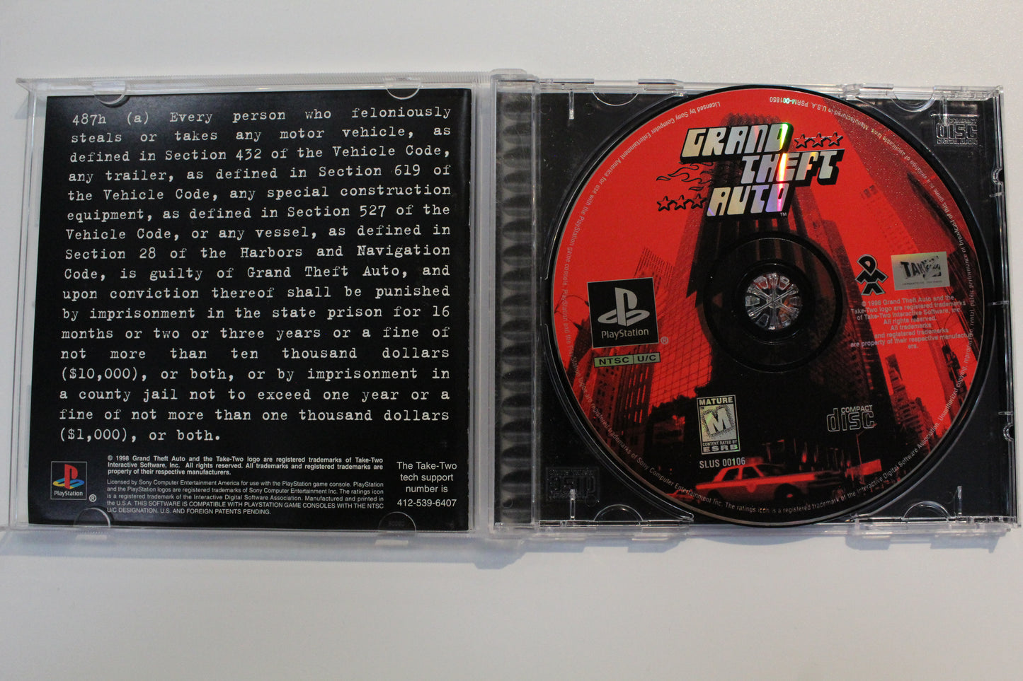 Grand Theft Auto For PlayStation One (tested)