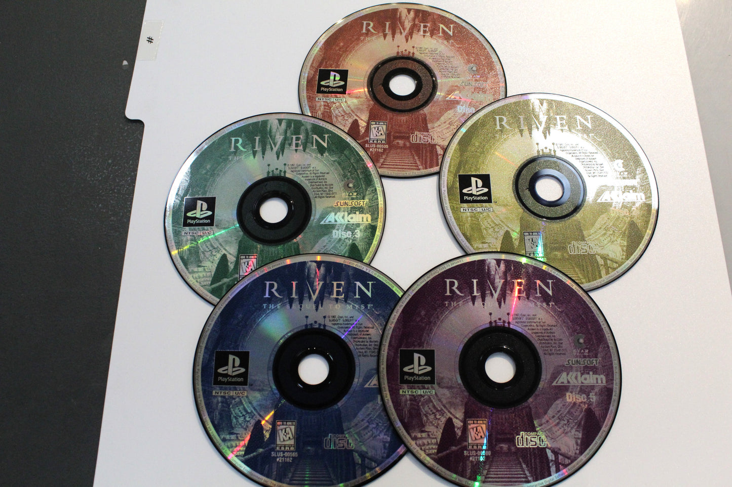 Riven The Sequel to Myst all 5 Disk only for the PlayStation (tested)