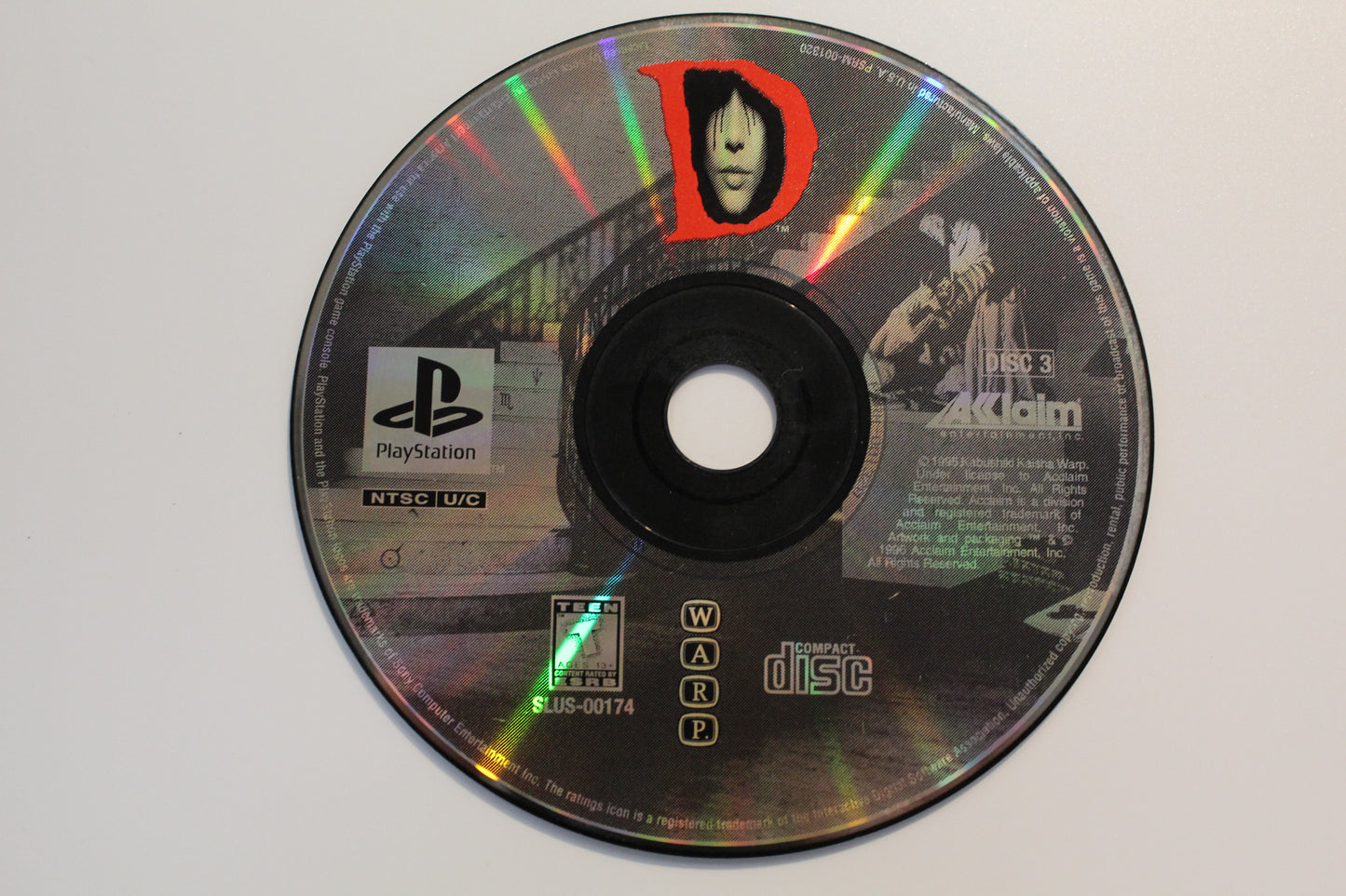 D Game PlayStation One (3 disks Loose) Tested